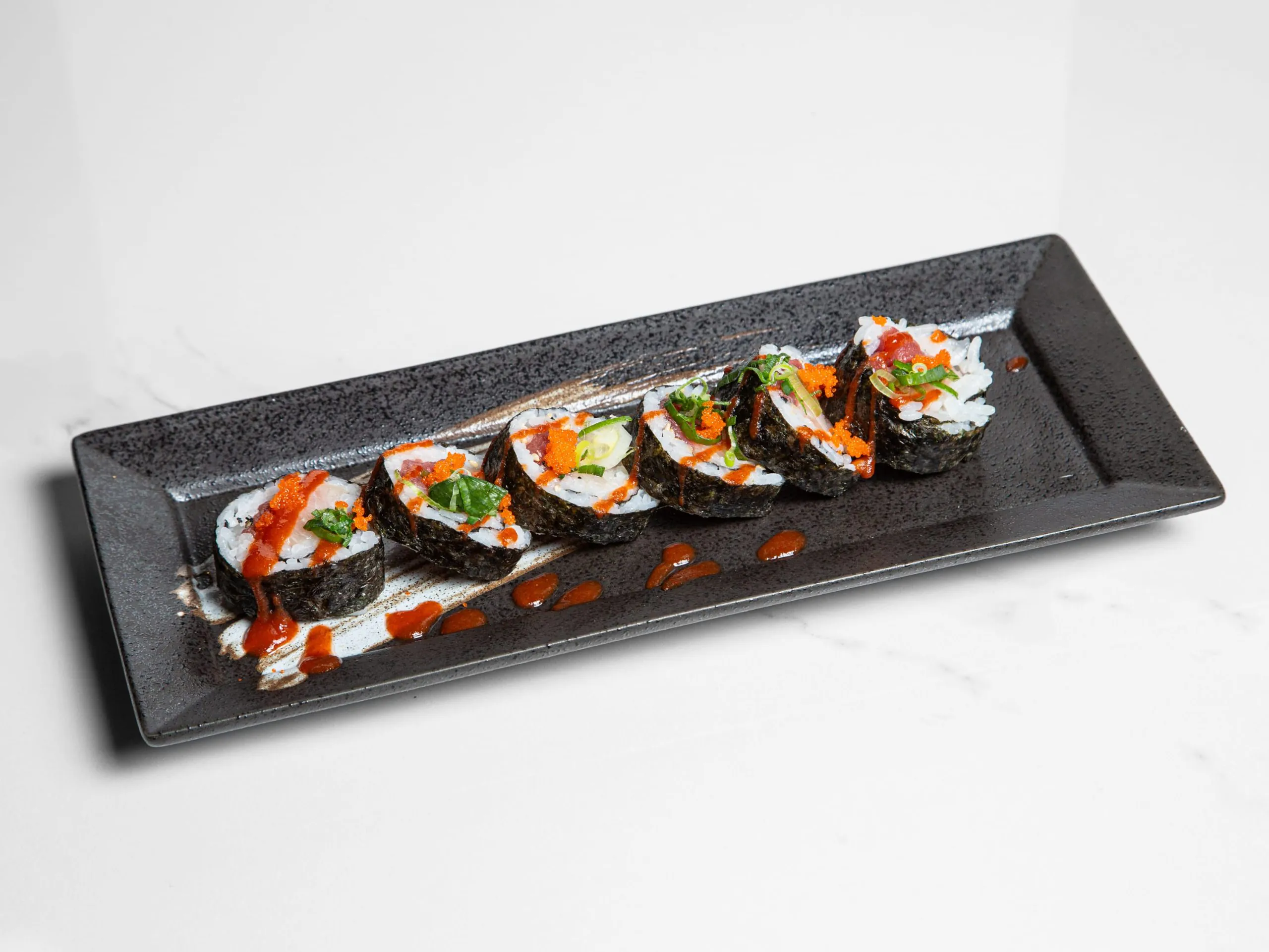 Crispy sushi roll with shrimp and spicy mayo at Kuchi, a Buffet Restaurant in Tampa