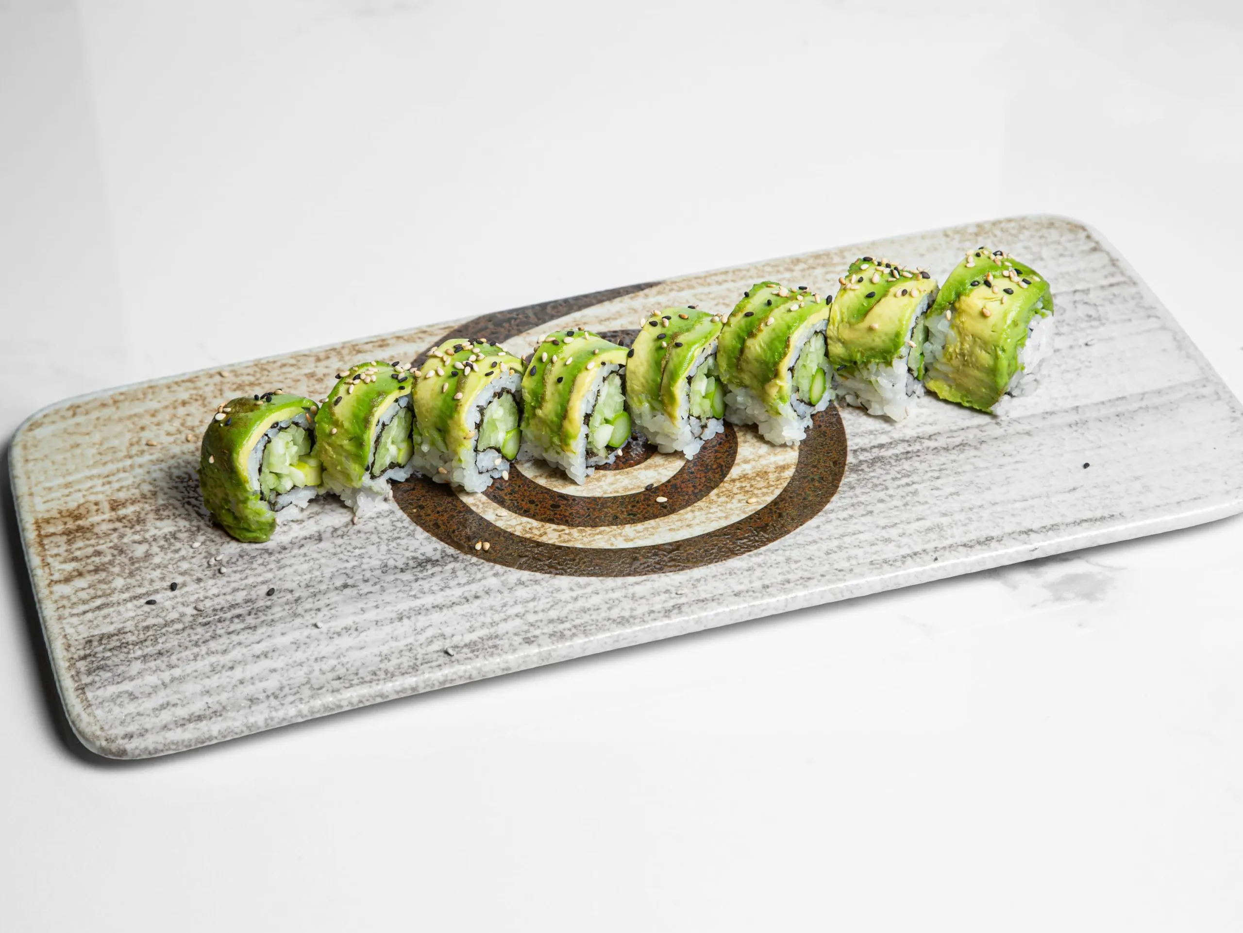 Vegetarian sushi roll with avocado and cucumber at Kuchi, a Buffet Restaurant in Tampa